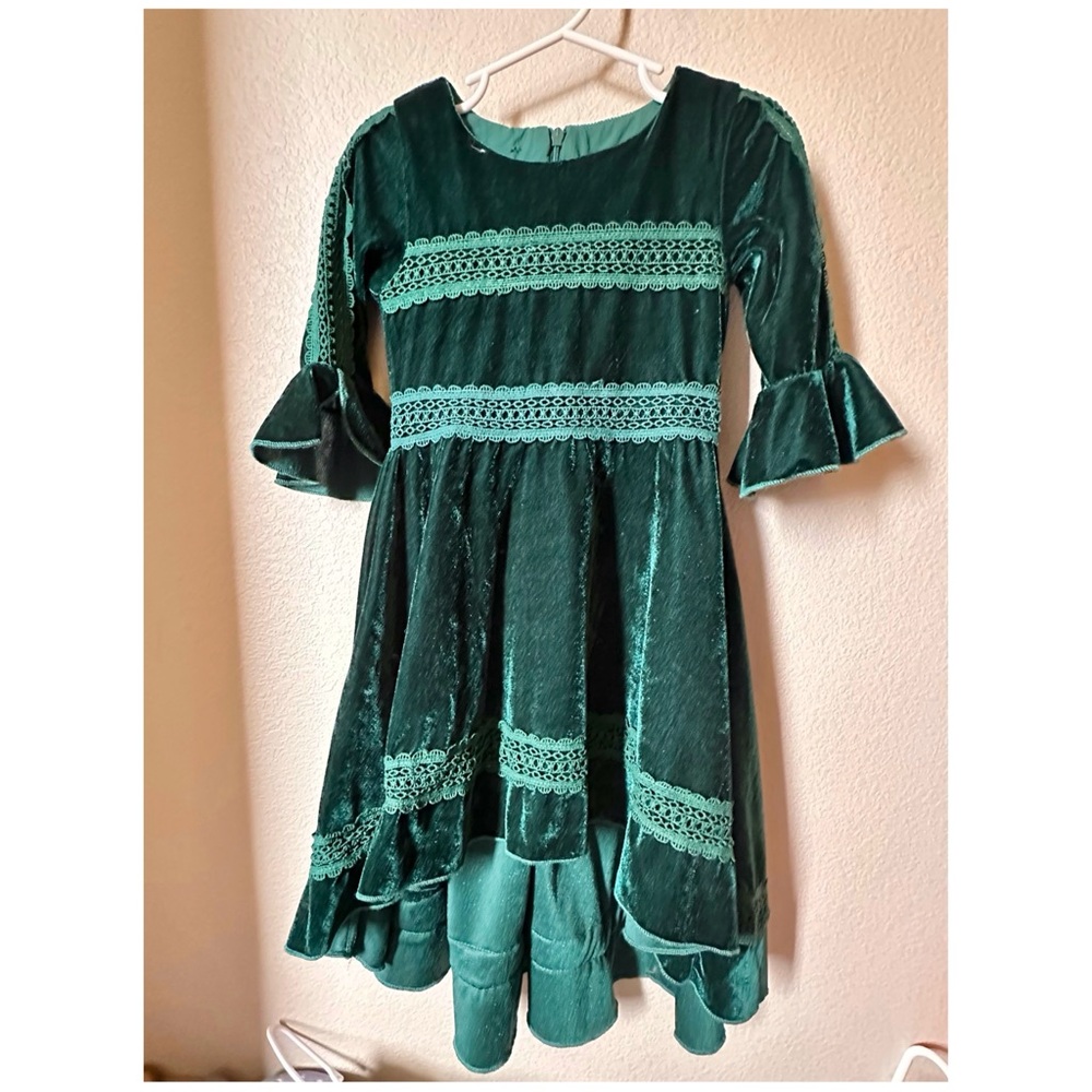 Trish Scully Emerald Green Velvet Dress